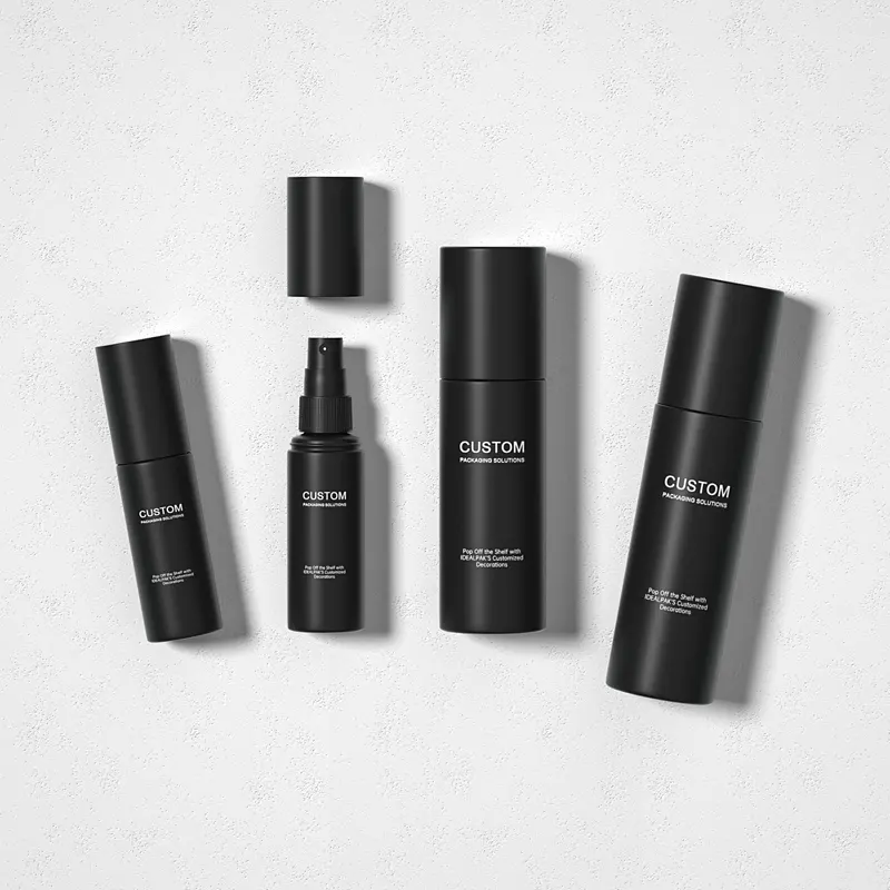 Flacon vaporisateur en plastique noir personnalisé Emballage de soins de la peau écologique Flacons vaporisateur de brouillard cosmétique pour le visage