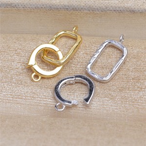 Composant de collier semi-fini en argent S925, boucle carrée baroque DIY, fantaisie 5498, accessoires et composants de bijoux - Product Image 4