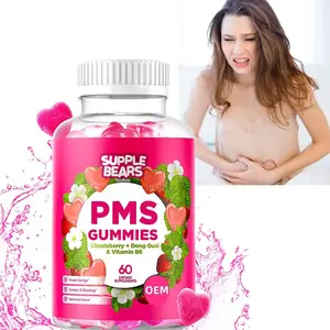 Private Label Pms Reliëf Gummies Pms Vitamine Cyclus Verlichting Voor Vrouwen En Adolescenten Krampen, Opgeblazen Gevoel En Emotionele Schommelingen