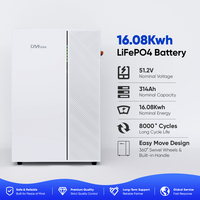 Batterie murale domestique LiFePO4 de stockage d'énergie, haute qualité, 314Ah 48V 16kWh, CAN RS485, large plage de température, commande en gros, stock UE DAH