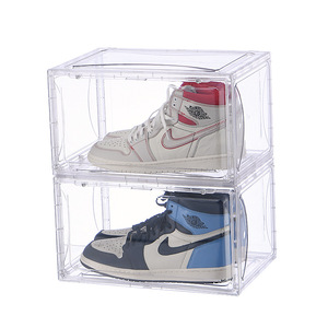 Transparent basketball shoes box thickened plastic sneaker case high-top display shoe storage boxes