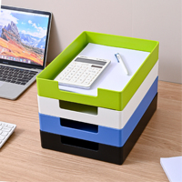 Caja de almacenamiento de oficina apilable de escritorio, papelería A4, estante de almacenamiento de archivos de papel, estante de almacenamiento desordenado de escritorio, regreso a la escuela