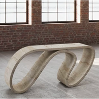 Table console moderne en marbre naturel, table d'entrée minimaliste, table de couloir, décoration artistique créative pour salon, vente en gros, OEM personnalisé