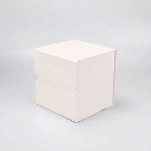 Caja de Regalo Plegable Cúbica Blanca Ecológica y Reciclable con Laminado Mate, Caja Plana de Cartón Gris - Product Image 6