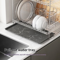Égouttoir de cuisine en acier inoxydable poli 304, double couche, type sur pied, comptoir, rangement pour vaisselle, bols et ustensiles