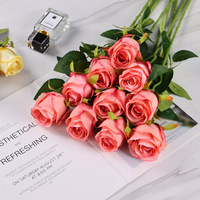 AF10005 Kunsthochzeitsdekoration Seidenrosenblume Einzelköpfe rosa rot rosa rosa rosa Blumenblumen