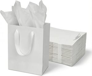 Sacs cadeaux en papier kraft avec poignées, sacs à friandises, emballages cadeaux, sacs de courses recyclables pour marchandises et mariages (couleurs assorties) - Product Image 1