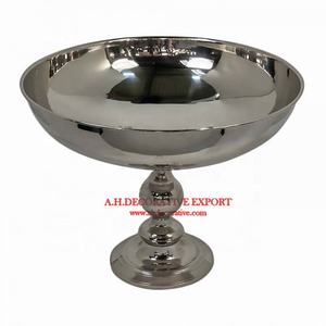 Tabletop Silver Nickle Plated Fruits Serving <b>Bowl</b> With Stand Handmade Custom Metal Aluminum on Hot Sale - Product Image 3