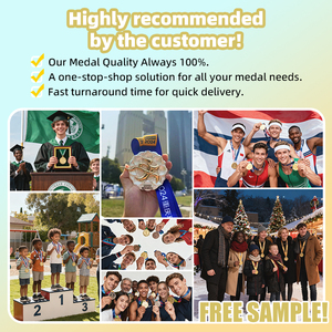 Médaille de football personnalisée en émail souple ou dur avec ruban, médailles sportives 3D en métal gaufré, fabricant OEM - Product Image 5