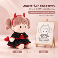 Poupée en peluche personnalisée de fille démon anime, entièrement conçue à partir de votre esquisse de personnage exclusif, jouet en peluche multi-pièces personnalisé pour Halloween