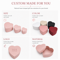 Boîte cadeau de luxe en forme de cœur rose avec couvercle et base en carton rigide, ensemble de boîtes d'emballage romantiques pour la Saint-Valentin, mariage, fleurs
