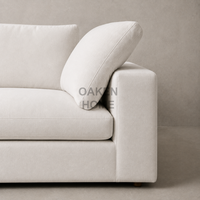 Canapé 3 places OAKEN Cloud pour salon moderne, tissu en lin de luxe, assise profonde, confort, mobilier de salon, canapé rembourré