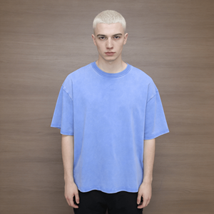 เสื้อยืดผู้ชายคุณภาพสูง ผ้าฝ้าย 100% ซักกรด 250 แกรม หนานุ่ม สั่งทำได้ ทรงวินเทจ สีสโตนวอช - Product Image 4