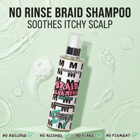 Shampooing sec sans rinçage pour tresses et locks, marque privée, à l'huile d'arbre à thé et à la menthe, nettoyant apaisant pour le cuir chevelu, 250 ml