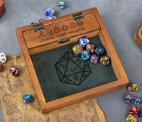 Geburtstags geschenk Handgemachte Holz Roll matte Tabletop Games Pappe Aufbewahrung würfel Tablett Box Holz Für Gamer Würfel