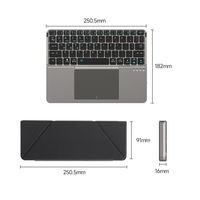 Nouveau clavier Bluetooth triple pliable avec pavé tactile, ultra-fin, rétroéclairage RGB, support détachable, rechargeable Type-C, compatible multi-appareils