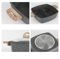 Marmite à soupe Shabu-Shabu avec séparateur Marmite en aluminium coulé antiadhésif de 32cm