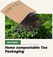 Sachets compostables et biodégradables pour emballage de thé, sachets enveloppants en plastique haute qualité avec impression gravure et logo personnalisé pour aliments et bonbons
