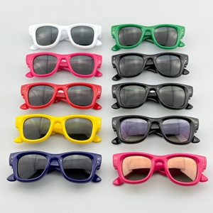 Lunettes de soleil de luxe de marque, monture métallique colorée, verres argentés, qualité supérieure, unisexe, mode, verres rectangulaires épais - Product Image 3