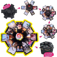 Coffret Cadeau Saint-Valentin 2025 Design Polygon pour Femme – Bougie en Matériaux Recyclés, Forme Personnalisée, Surprise Explosive pour Boîte Cadeau