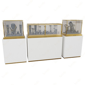 Sundo thiết kế mới trang sức triển lãm hiển thị 8 mm Độ dày <span class=keywords><strong>Tempered</strong></span> Kính Tủ dọc sọc đồ trang sức Showcase - Product Image 4