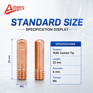 Embout de contact pour soudage MIG Euro <span class=keywords><strong>MB15AK</strong></span> M6x25 CuCrZr en cuivre, consommables pour torche MIG, pièces de rechange - Product Image 2