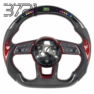 Volante de fibra de carbono con pantalla LED, accesorios automotrices para <span class=keywords><strong>Audi</strong></span> R8 RS3 RS4 <span class=keywords><strong>A3</strong></span> A4 B9 A5 A7 Q3 Q5 Q7 - Product Image 1