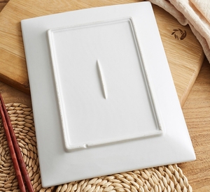 Assiettes au <span class=keywords><strong>design</strong></span> minimaliste moderne pour hôtel et restaurant <span class=keywords><strong>Assiette</strong></span> plate en céramique <span class=keywords><strong>blanche</strong></span> de 9 pouces Assiettes carrées en <span class=keywords><strong>porcelaine</strong></span> - Product Image 6