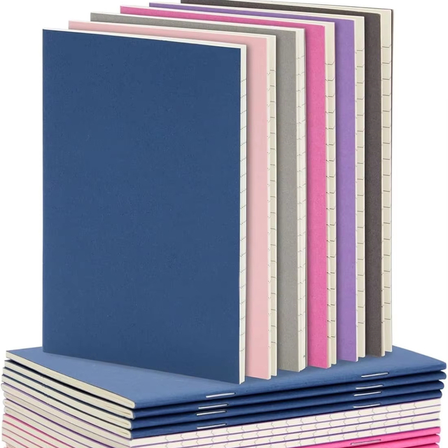 Paper24 Pack Mini Paper Notebooks for Kids Bulk Pocket Notepads Color PU Leather Cover Digital Printed 48 Lined Pages Writing