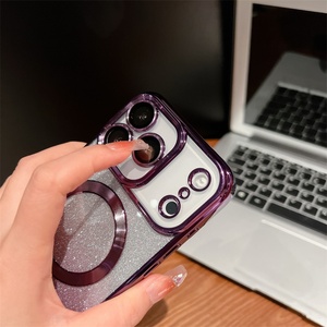 Funda Protectora de Lente con Brillo Electrochapado de Lujo para iPhone 16 15 14 13 12 17 Pro Max, Cubierta Magnética Inalámbrica para 17 Air - Product Image 3