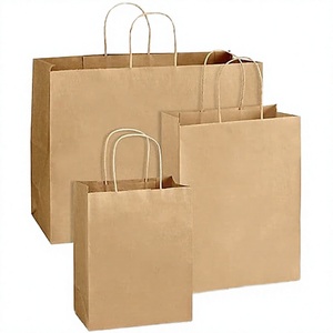 Sacola de Papel Kraft Personalizada com Logo, Alça Recortada, Sacola de Compras para Varejo, Embalagem para Cafeteria e Padaria - Product Image 1