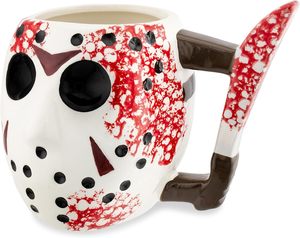Warner Bros Viernes 13 Jason Máscara con Cuchillo Cerámica Café Taza Esculpida 3D Multicolor 20 Onza Fluida. - Product Image 3