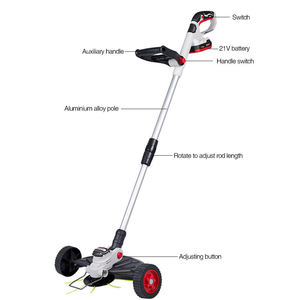 Tondeuse à gazon électrique sans balais OEM industrielle DIY 21V, batterie 3.0Ah, largeur de coupe 250MM, couple élevé, poignée télescopique, 5kg - Product Image 3