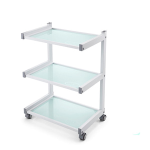 Carrito de Salón 58.7x41.4x81cm con Estante de Vidrio Templado y Ruedas para Uso en Salones de Belleza, Peluquería y Uñas - Product Image 2