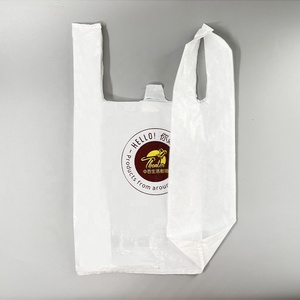 HDPE/LDPE Poly T-shirt <b>Bag</b> with Vest Handle Grocery, Fruit, Vegetable <b>Packing</b> Supermarket Shopping Plastic <b>Bags</b> - Product Image 2