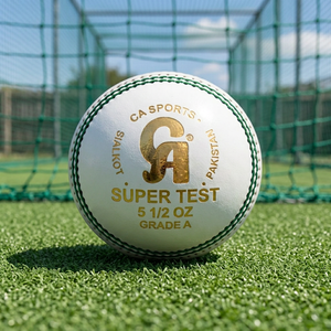White Leather Cricket Ball <b>5</b> 1 2 Oz Grade A Seam Soccer Ball for Training Match <b>Play</b> - Product Image 3