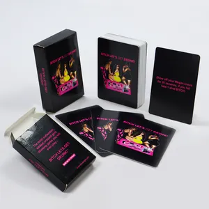 Diseño personalizado Cool borracho deseos juego de cartas fiesta para adultos juegos de cartas do or dare al por mayor Premium Girls Night Pink juegos de cartas