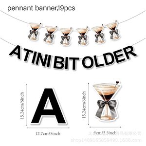 A Tini Bit Older Martini Banner <b>Paper</b> Birthday Party Decorations Disposable Rectangle Shape Cartoon <b>Pattern</b> - Product Image 4