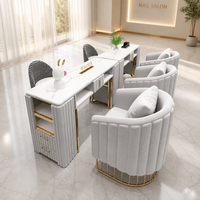Table de manucure de luxe pour salon, poste de travail avec collecteur de poussière, table de beauté pour spa et manucuriste