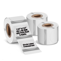 Papier d'étiquettes transparent circulaire de haute qualité, rouleau de papier thermique transparent B1 B3s B21 pour imprimante thermique