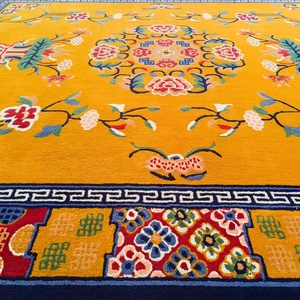 Tappeti Artigianali Personalizzati in Seta e Lana, Stile Tibetano Vintage di Lusso, <span class=keywords><strong>Tappeto</strong></span> Dorato Tufted <span class=keywords><strong>per</strong></span> Soggiorno, Camera da <span class=keywords><strong>Letto</strong></span>, Ville Premium - Product Image 5