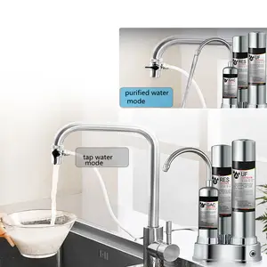 Purificatore d'acqua portatile da cucina 3 fasi alloggiamento filtro in acciaio inossidabile membrana UF purificatore filtro acqua rubinetto da banco