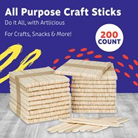Bâtonnets de sucettes artisanales, 200 pièces, 4,5 pouces (environ) Bâtonnets en bois multi-usages de 11,4 cm pour l'artisanat, la glace et les glaces