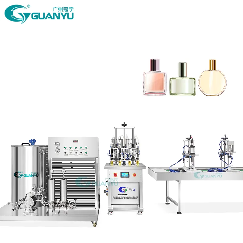 Полуавтоматическая линия по производству парфюмерии Guanyu, стеклянные бутылки для парфюма, машина для розлива, упаковочное оборудование