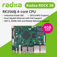 Radxa ROCK 3B 4GB RK3568J CPU de 4 Núcleos SBC de Grado Industrial con Salidas HDM 4K, Placa de Desarrollo Programable de Código Abierto para Robots