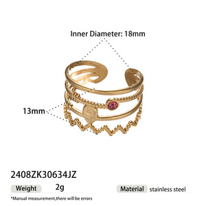 Fashion Four-leaf Clover-shaped Zirconia <strong>Beaded</strong> Pendant <strong>Necklace</strong> Flower Hair Accessory Irregular <strong>Ring</strong> - Product Image 6