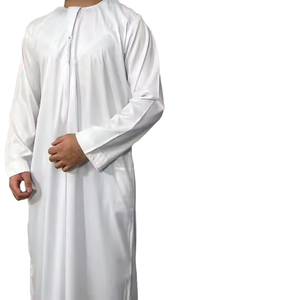 Thobe da Uomo Stile Dubai, Lunghezza MAXI, Maniche Lunghe, Tessuto in Poliestere Traspirante, Orlo Aperto, Vestibilità Ampia, Abbigliamento per Preghiera Ramadan ed Eid - Product Image 6