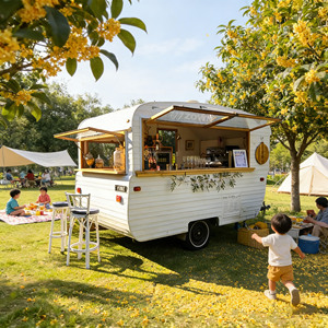 Chariot de nourriture mobile tendance, adapté aux parcs, aux centres commerciaux et aux rues, pour la vente de collations et de boissons - Product Image 1