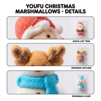 Bonbons guimauves personnages de dessins animés de Noël, sachets individuels, multicolores, vente en gros, collation, marque privée