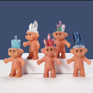 ตุ๊กตาคลัสเตอร์คริสตัลธรรมชาติคริสตัลน่ารักสำหรับงานฝีมืออเมทิสต์ออร่าควอตซ์ - Product Image 5